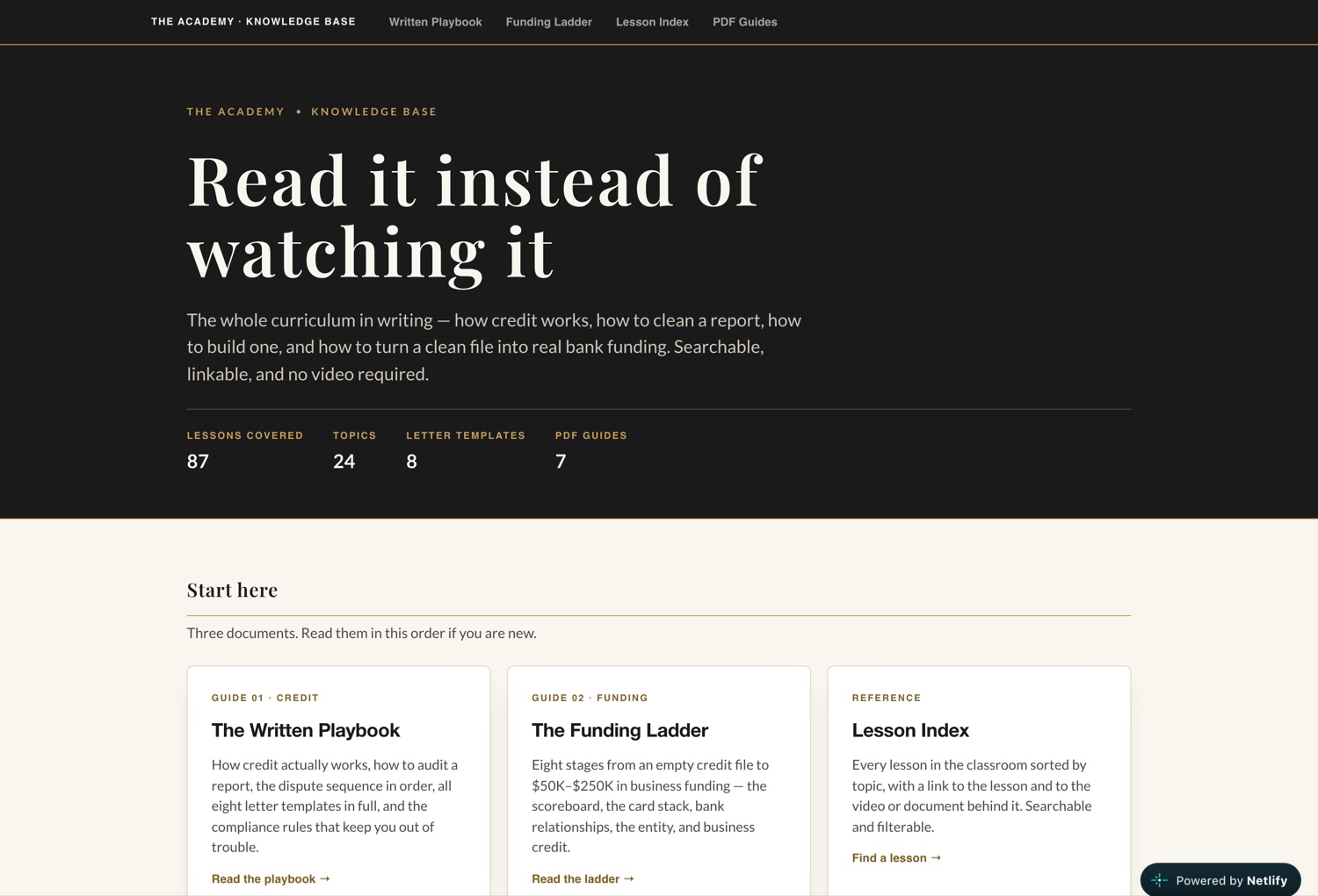Searchable knowledge base
